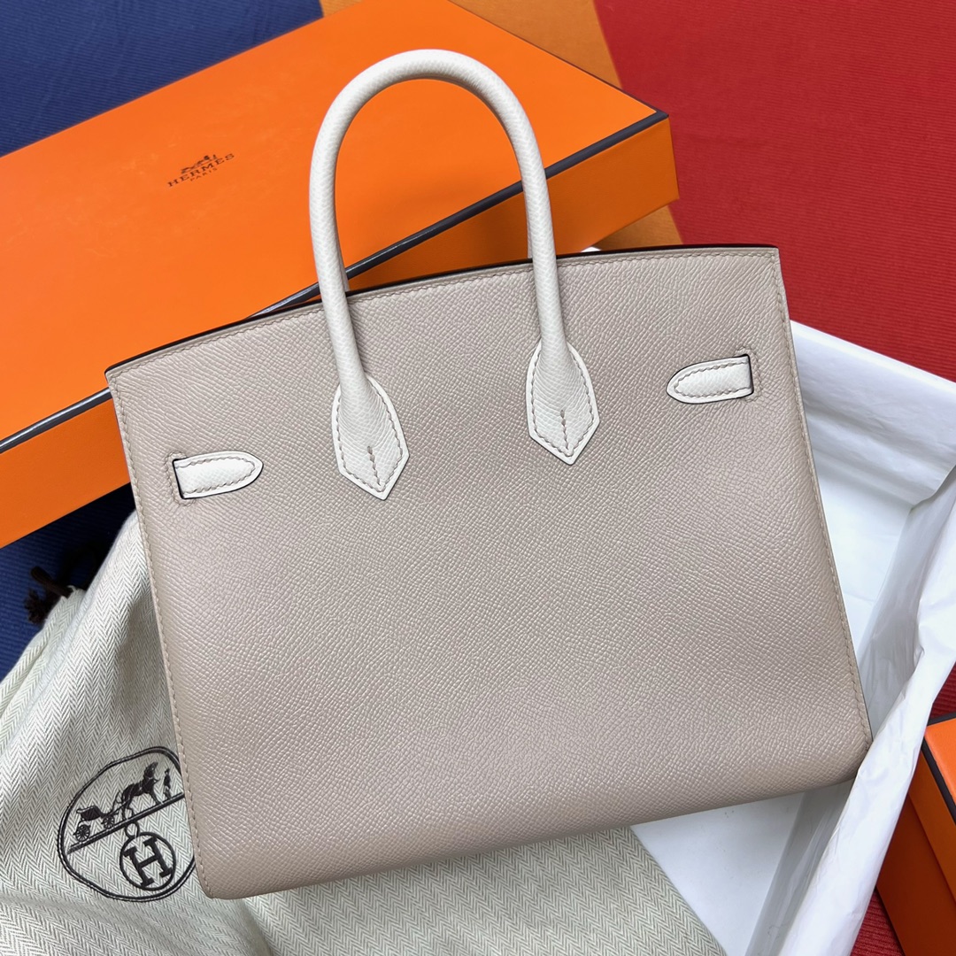 에르메스 버킨백25 화이트그레이 금장 앱송